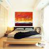 純抽象B121 純手繪 油畫 橫幅 紅橙 暖色系 裝飾 畫飾 無框畫 民宿 餐廳 裝潢 室內設計