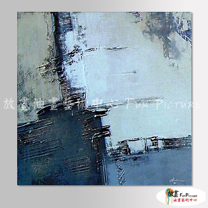純抽象B136 純手繪 油畫 方形 灰藍 冷色系 裝飾 畫飾 無框畫 民宿 餐廳 裝潢 實拍影片