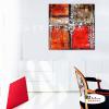 純抽象B147 純手繪 油畫 方形 紅色 暖色系 精選 畫飾 無框畫 民宿 餐廳 裝潢 室內設計