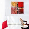 純抽象B148 純手繪 油畫 方形 紅色 暖色系 精選 畫飾 無框畫 民宿 餐廳 裝潢 室內設計