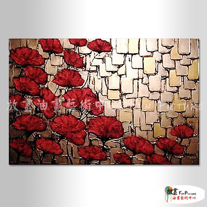 裝飾花卉B151 純手繪 油畫 橫幅 紅褐 暖色系 裝飾 畫飾 無框畫 民宿 餐廳 裝潢 室內設計