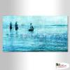 江上人家B160 純手繪 橫幅 水藍 冷色系 精選 招財 無框畫 民宿 餐廳 裝潢 辦公室