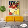 純抽象B213 純手繪 油畫 直幅 黃紅 暖色系 裝飾 畫飾 無框畫 民宿 餐廳 裝潢 室內設計