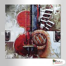裝飾樂器B264 純手繪 油畫 方形 紅吉他 暖色系 裝飾 無框畫 民宿 餐廳 裝潢 室內設計