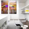 2拼抽象D13 純手繪 油畫 直幅*2 黃橙 暖色系 裝飾 畫飾 無框畫 民宿 餐廳 裝潢 室內設計