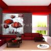 裝飾花卉B265 純手繪 油畫 方形 紅花 暖色系 裝飾 畫飾 無框畫 民宿 餐廳 裝潢 室內設計