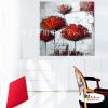 裝飾花卉B265 純手繪 油畫 方形 紅花 暖色系 裝飾 畫飾 無框畫 民宿 餐廳 裝潢 室內設計
