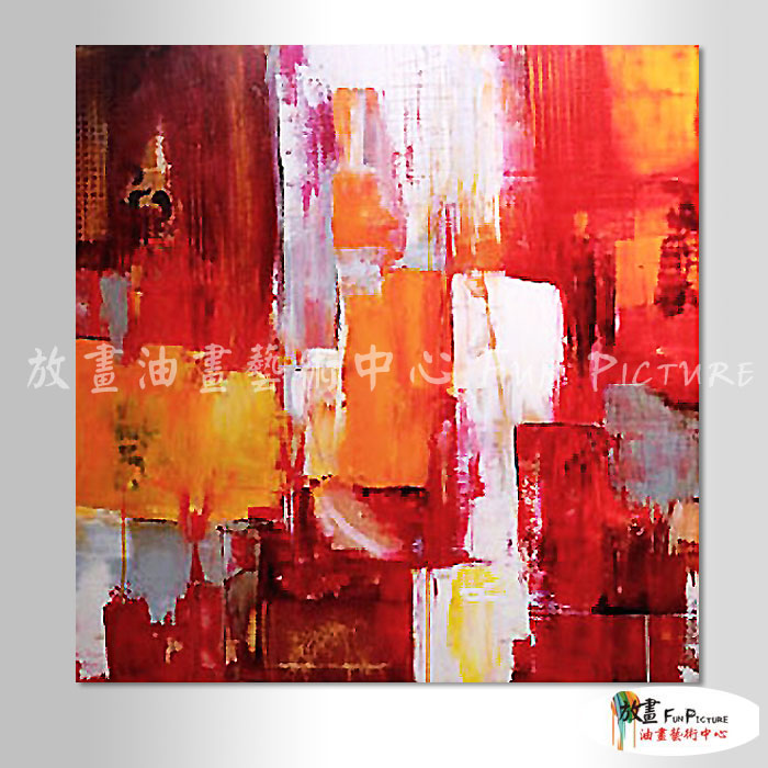 純抽象B269 純手繪 油畫 方形 紅色 色塊 暖色系 畫飾 無框畫 民宿 餐廳 裝潢 室內設計