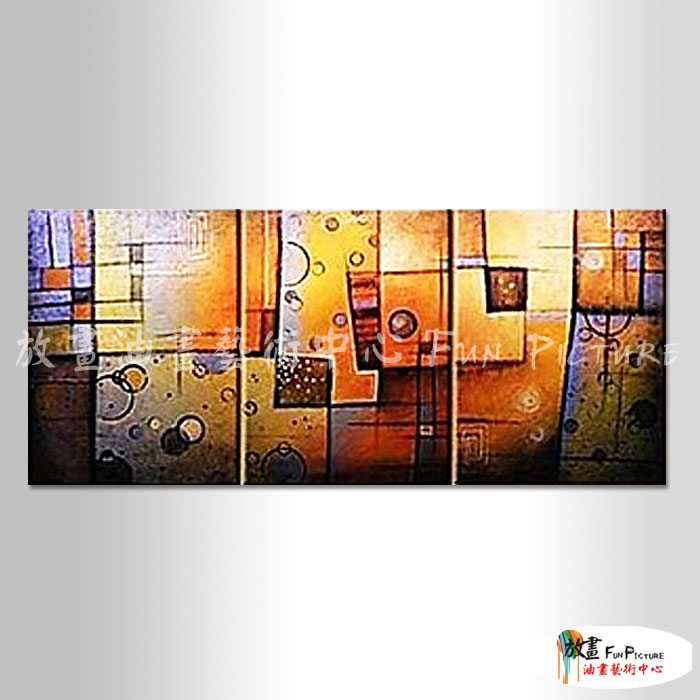 3拼抽象B300 純手繪 油畫 直幅*3 黃色 暖色系 裝飾 畫飾 無框畫 民宿 餐廳 裝潢 室內設計