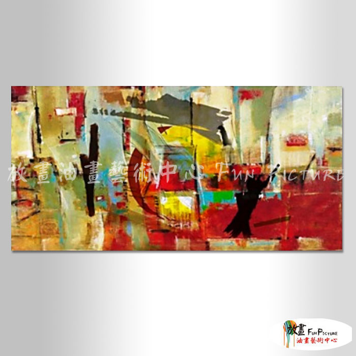 純抽象B316 純手繪 油畫 橫幅 紅黃 暖色系 裝飾 畫飾 無框畫 民宿 餐廳 裝潢 實拍影片
