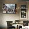 街景11 純手繪 油畫 橫幅 灰底 中性色系 印象 都會 裝飾 無框 民宿 餐廳 裝潢 室內設計