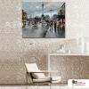 街景108 純手繪 油畫 橫幅 灰底 中性色系 印象 都會 裝飾 無框 民宿 餐廳 裝潢 室內設計