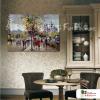 街景130 純手繪 油畫 橫幅 灰底 中性色系 印象 都會 裝飾 無框 民宿 餐廳 裝潢 室內設計