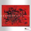 名家抽象15 純手繪 油畫 橫幅 紅色 暖色系 無框畫 名畫 線條 現代抽象 近代名家 大師作品