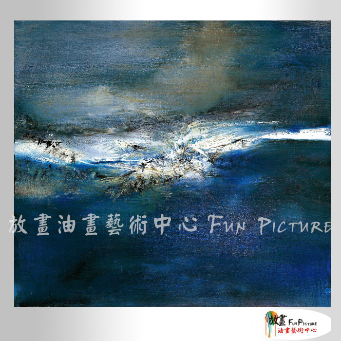 名家抽象58 純手繪 油畫 橫幅 藍色 冷色系 無框畫 名畫 線條 現代抽象 近代名家 實拍影片
