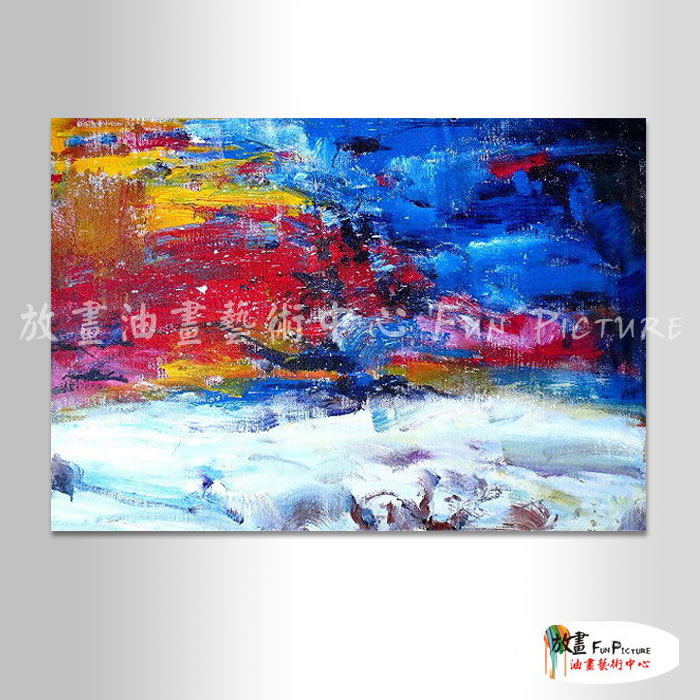 名家抽象81 純手繪 油畫 橫幅 紅藍 中性色系 無框畫 名畫 線條 現代抽象 近代名家 實拍影片
