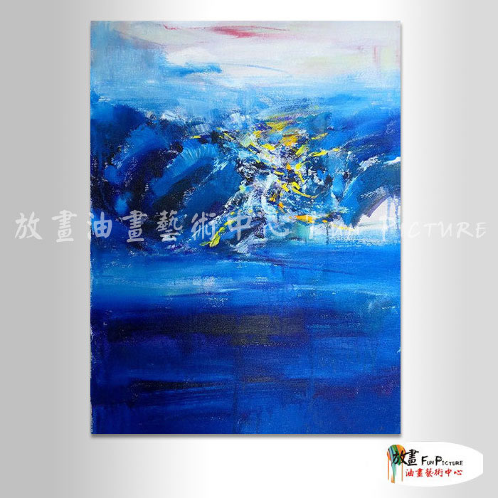 名家抽象82 純手繪 油畫 直幅 藍色 冷色系 無框畫 名畫 線條 現代抽象 近代名家 大師作品