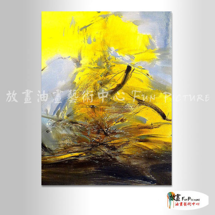 名家抽象83 純手繪 油畫 直幅 黃灰 暖色系 無框畫 名畫 線條 現代抽象 近代名家 實拍影片