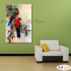 鸚鵡30 純手繪 油畫 直幅 多彩 暖色系 高寫實 掛畫 藝品 五彩繽紛 鳥語花香 裝潢 室內設計