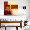 純抽象B392 純手繪 油畫 方形 紅褐 暖色系 幾何 裝飾 畫飾 無框畫 民宿 餐廳 室內設計