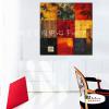 純抽象B393 純手繪 油畫 方形 紅褐 暖色系 形體 裝飾 畫飾 無框畫 民宿 餐廳 室內設計