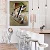 純抽象B394 純手繪 油畫 直幅 灰底 中性色系 幾何 裝飾 畫飾 無框畫 民宿 餐廳 室內設計