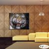 老虎23 純手繪 油畫 橫幅 褐黑 中性色系 動物 大自然 藝術畫 掛畫 生肖 客廳 裝潢 室內設計