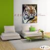 老虎24 純手繪 油畫 直幅 褐白 中性色系 動物 大自然 藝術畫 掛畫 生肖 客廳 裝潢 室內設計