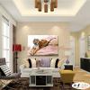 老虎30 純手繪 油畫 橫幅 褐白 中性色系 動物 大自然 藝術畫 掛畫 生肖 客廳 裝潢 室內設計