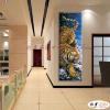 老虎38 純手繪 油畫 直幅 褐藍 中性色系 動物 大自然 藝術畫 掛畫 生肖 客廳 裝潢 室內設計