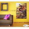 龍04 純手繪 油畫 直幅 橙褐 暖色系 動物 神話 藝術畫 掛畫 生肖 客廳 裝潢 室內設計