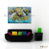 龍23 純手繪 油畫 橫幅 藍黃 中性色系 動物 神話 藝術畫 掛畫 生肖 客廳 裝潢 室內設計