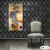 龍41 純手繪 油畫 直幅 藍橙 中性色系 動物 神話 藝術畫 掛畫 生肖 客廳 裝潢 室內設計