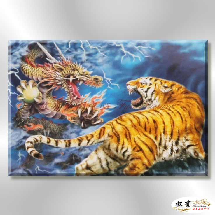 龍62 純手繪 油畫 橫幅 褐藍 中性色系 動物 神話 藝術畫 掛畫 生肖 客廳 裝潢 室內設計