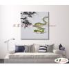 蛇03 純手繪 油畫 方形 黑綠 中性色系 動物 大自然 藝術畫 掛畫 生肖 客廳 裝潢 室內設計