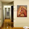 馬02 純手繪 油畫 直幅 褐咖 中性色系 動物 大自然 藝術畫 掛畫 生肖 客廳 裝潢 室內設計