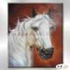 馬15 純手繪 油畫 直幅 紅白 中性色系 動物 大自然 藝術畫 掛畫 生肖 客廳 裝潢 室內設計