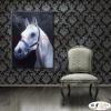 馬16 純手繪 油畫 直幅 黑白 中性色系 動物 大自然 藝術畫 掛畫 生肖 客廳 裝潢 室內設計