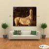 馬28 純手繪 油畫 橫幅 褐咖 中性色系 動物 大自然 藝術畫 掛畫 生肖 客廳 裝潢 室內設計