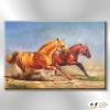 馬43 純手繪 油畫 橫幅 褐咖 中性色系 動物 大自然 藝術畫 掛畫 生肖 客廳 裝潢 室內設計