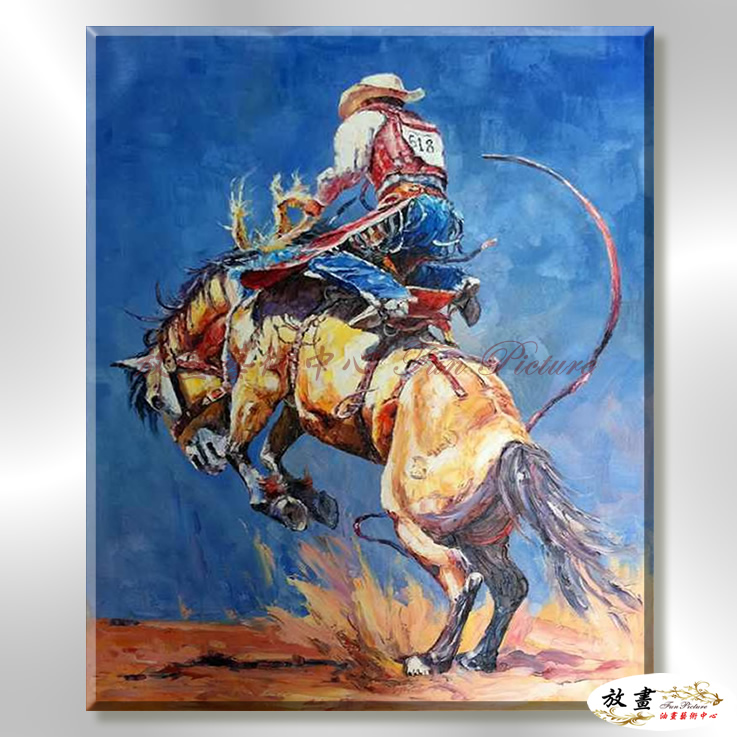 馬98 純手繪 油畫 直幅 藍褐 中性色系 動物 大自然 藝術畫 掛畫 生肖 客廳 裝潢 室內設計