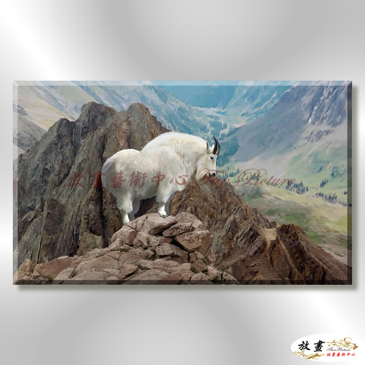 羊01 純手繪 油畫 橫幅 灰咖 中性色系 動物 大自然 藝術畫 掛畫 生肖 客廳 裝潢 室內設計