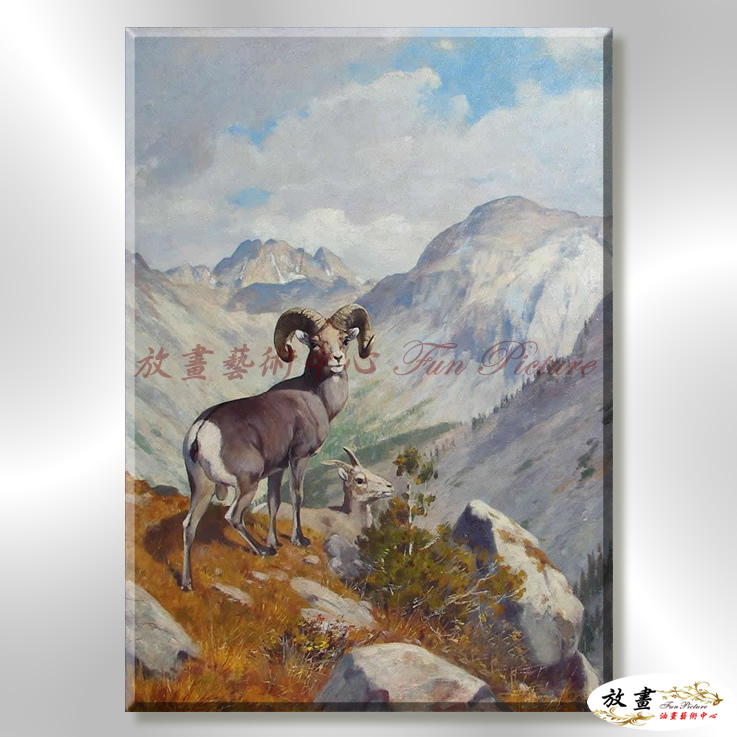 羊08 純手繪 油畫 直幅 灰褐 中性色系 動物 大自然 藝術畫 掛畫 生肖 客廳 裝潢 室內設計