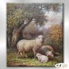 羊30 純手繪 油畫 直幅 褐綠 中性色系 動物 大自然 藝術畫 掛畫 生肖 客廳 裝潢 室內設計