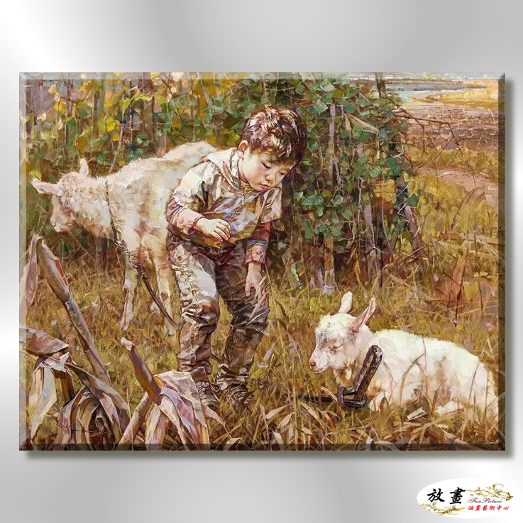 羊34 純手繪 油畫 橫幅 褐咖 中性色系 動物 大自然 藝術畫 掛畫 生肖 客廳 裝潢 室內設計