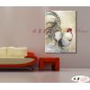 雞05 純手繪 油畫 直幅 灰白 中性色系 動物 大自然 藝術畫 掛畫 生肖 求運 藝術品 裝潢 室內設計