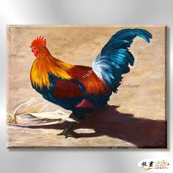 雞13 純手繪 油畫 橫幅 褐咖 中性色系 動物 大自然 藝術畫 掛畫 生肖 求運 藝術品 裝潢 室內設計