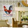 雞15 純手繪 油畫 直幅 紅灰 中性色系 動物 大自然 藝術畫 掛畫 生肖 求運 藝術品 裝潢 室內設計