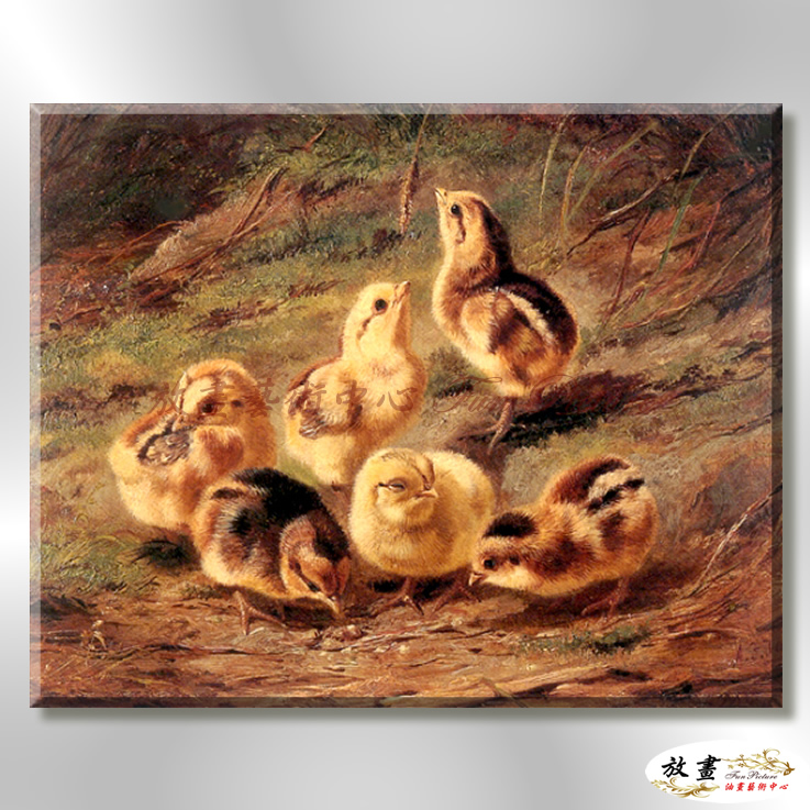 雞25 純手繪 油畫 橫幅 褐咖 中性色系 動物 大自然 藝術畫 掛畫 生肖 求運 藝術品 寫實 室內設計