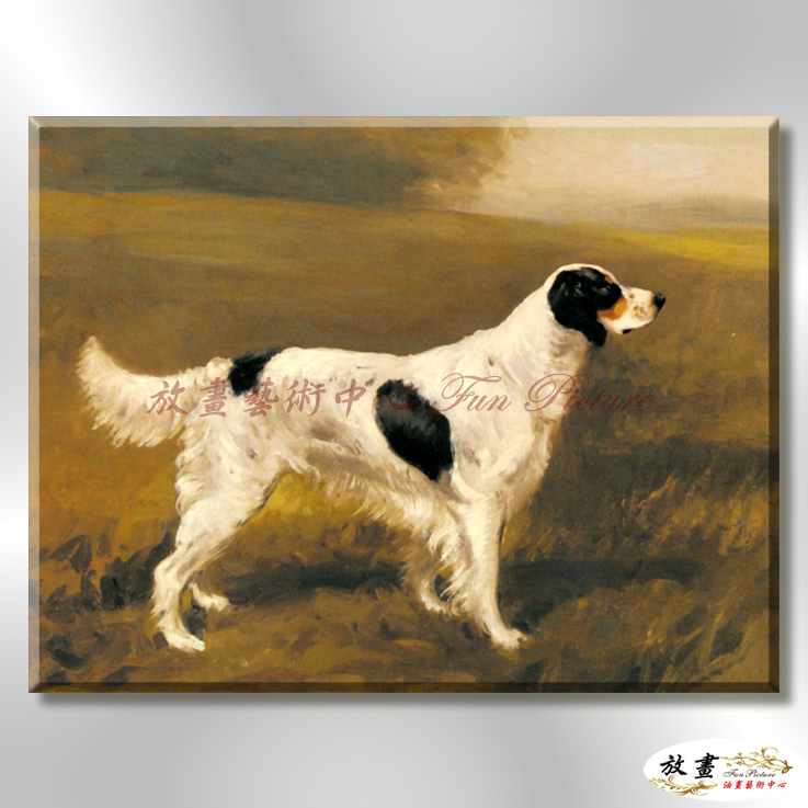 狗30 純手繪 油畫 橫幅 灰褐 中性色系 動物 大自然 藝術畫 掛畫 生肖 求運 藝術品 寫實 室內設計